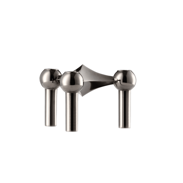 Kerzenhalter Chrom Schwarz - Stoff Nagel - DesignWe.Love