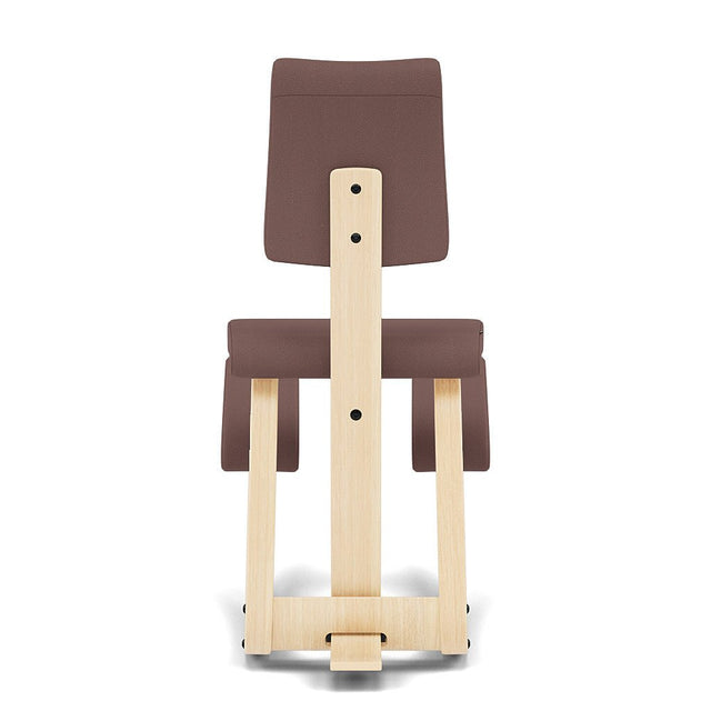 Varier Kniestuhl Variable Plus mit Rückenlehne, Holzfarbe Esche natur, Bezug Braun (Tonal 64211) – Ansicht 3