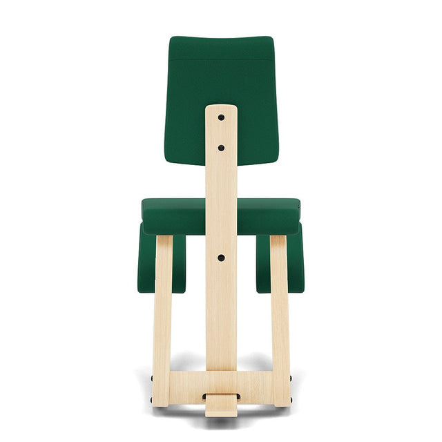 Varier Kniestuhl Variable Plus mit Rückenlehne, Holzfarbe Esche natur, Bezug Grün (Tonal 68206) – Ansicht 3