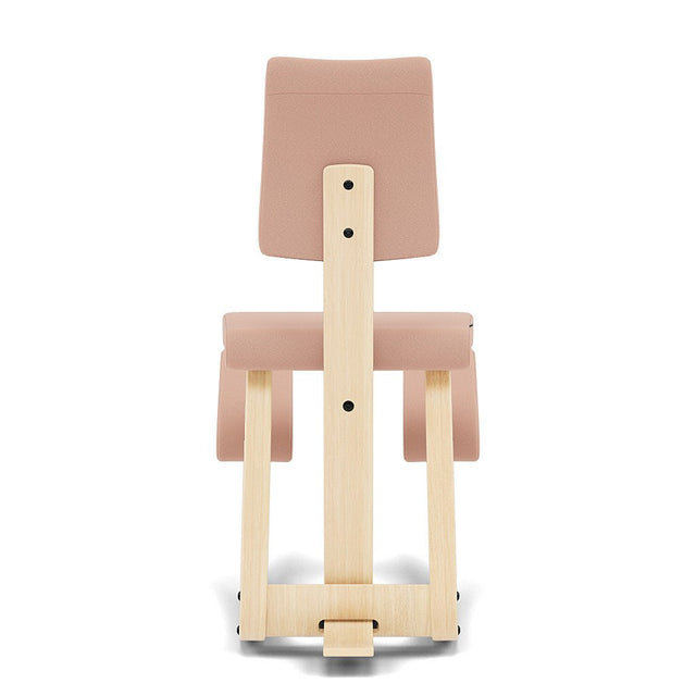 Varier Kniestuhl Variable Plus mit Rückenlehne, Holzfarbe Esche natur, Bezug Altrosa (Tonal 63153) – Ansicht 3
