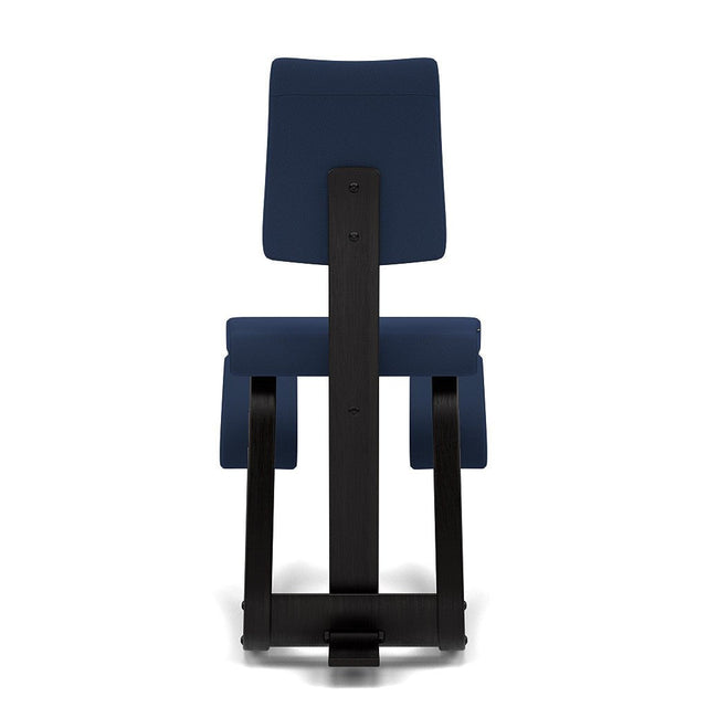 Varier Kniestuhl Variable Plus mit Rückenlehne, Holzfarbe Esche schwarz, Bezug Blau (Tonal 66286) – Ansicht 3