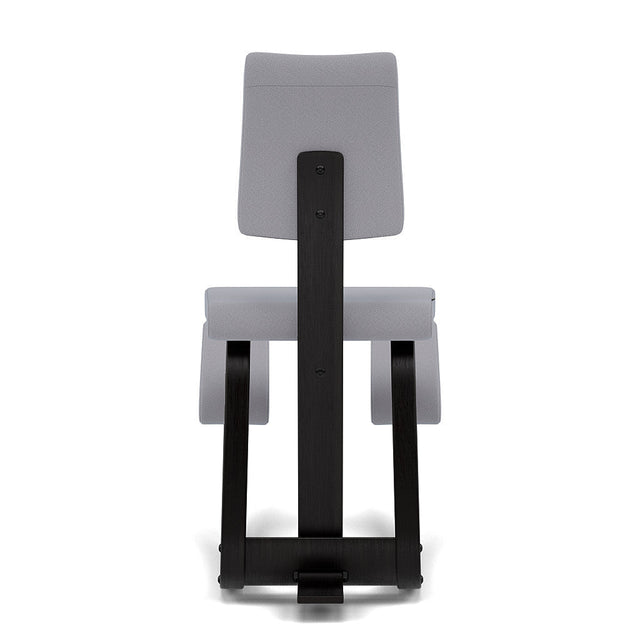 Varier Kniestuhl Variable Plus mit Rückenlehne, Holzfarbe Esche schwarz, Bezug Grau (Tonal 60123) – Ansicht 3