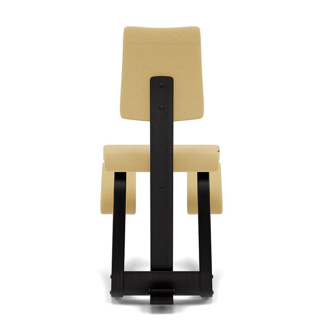 Varier Kniestuhl Variable Plus mit Rückenlehne, Holzfarbe Esche schwarz, Bezug Hellgelb (Tonal 62156) – Ansicht 3