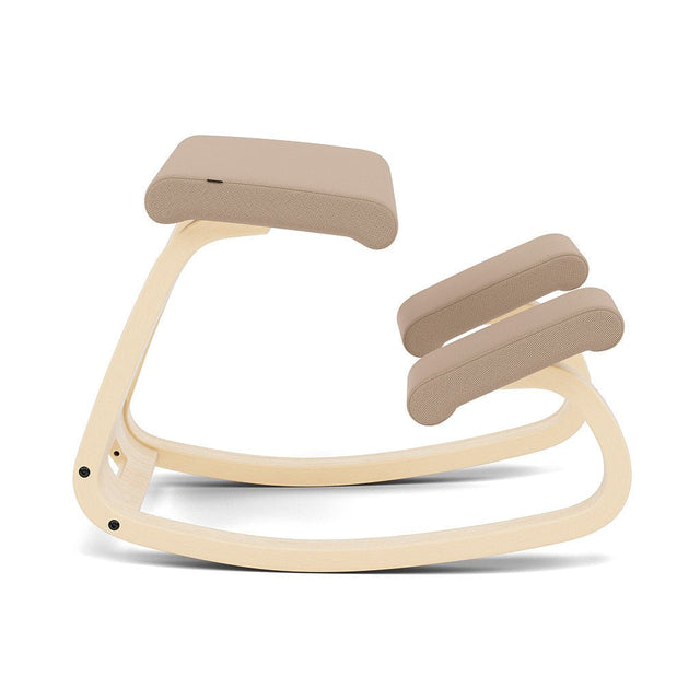 Varier Kniestuhl Variable, Holzfarbe Esche natur, Bezug Beige (Tonal 61180) – ergonomischer Original Kniestuhl von Peter Opsvik