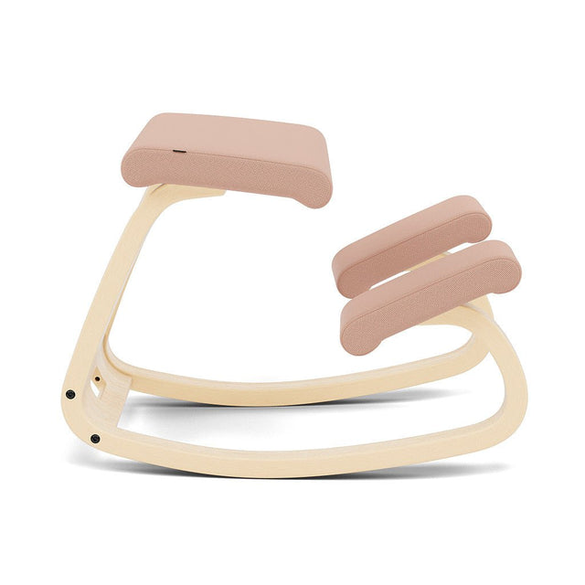 Varier Kniestuhl Variable, Holzfarbe Esche natur, Bezug Altrosa (Tonal 63153) – ergonomischer Original Kniestuhl von Peter Opsvik