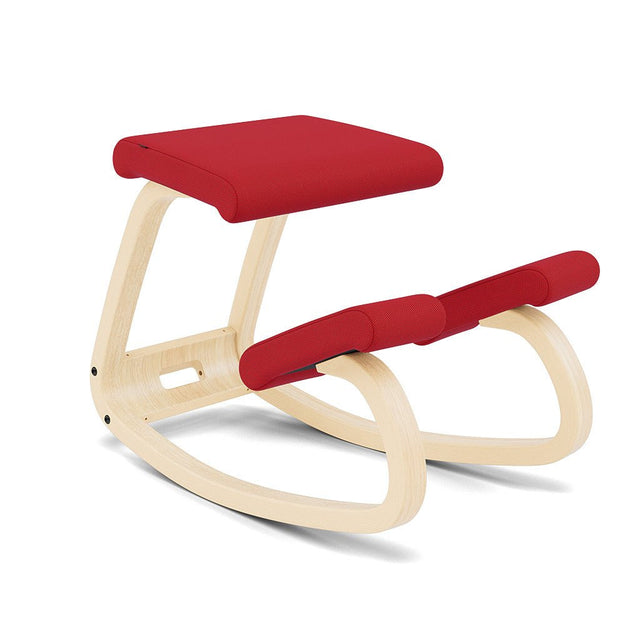 Varier Kniestuhl Variable, Holzfarbe Esche natur, Bezug Rot (Tonal 64208) – Ansicht 2