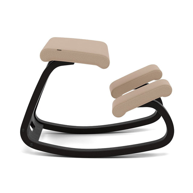 Varier Kniestuhl Variable, Holzfarbe Esche schwarz, Bezug Beige (Tonal 61180) – ergonomischer Original Kniestuhl von Peter Opsvik