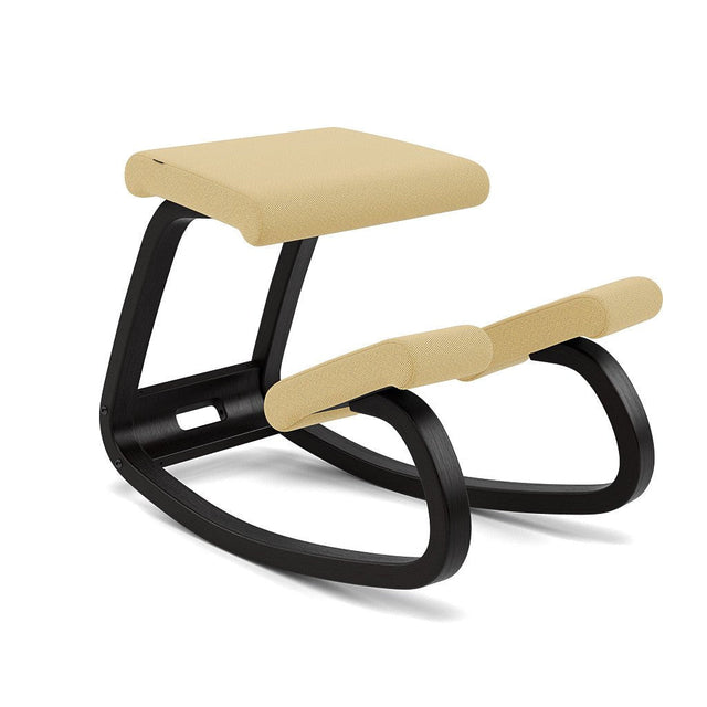 Varier Kniestuhl Variable, Holzfarbe Esche schwarz, Bezug Hellgelb (Tonal 62156) – Ansicht 2