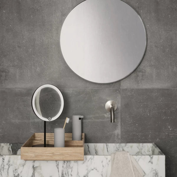 Kosmetikspiegel MODO weiss mit LED Leuchte - blomus