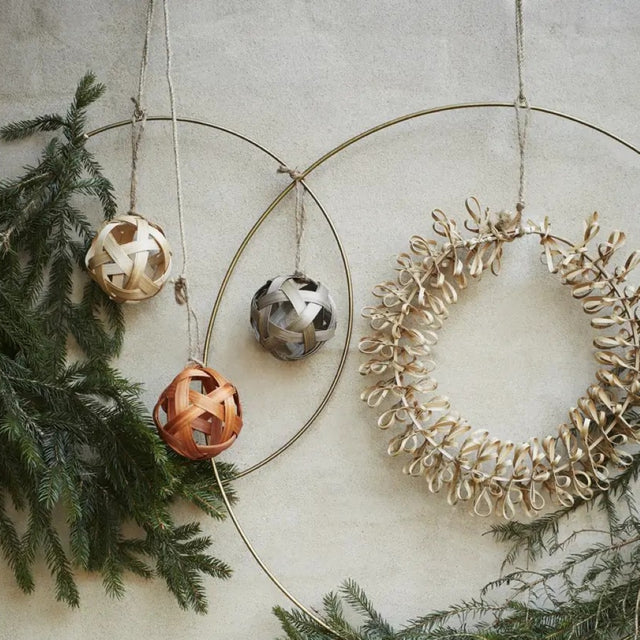 Christbaumkugeln aus Bambus, 3er-Set - Madam Stoltz