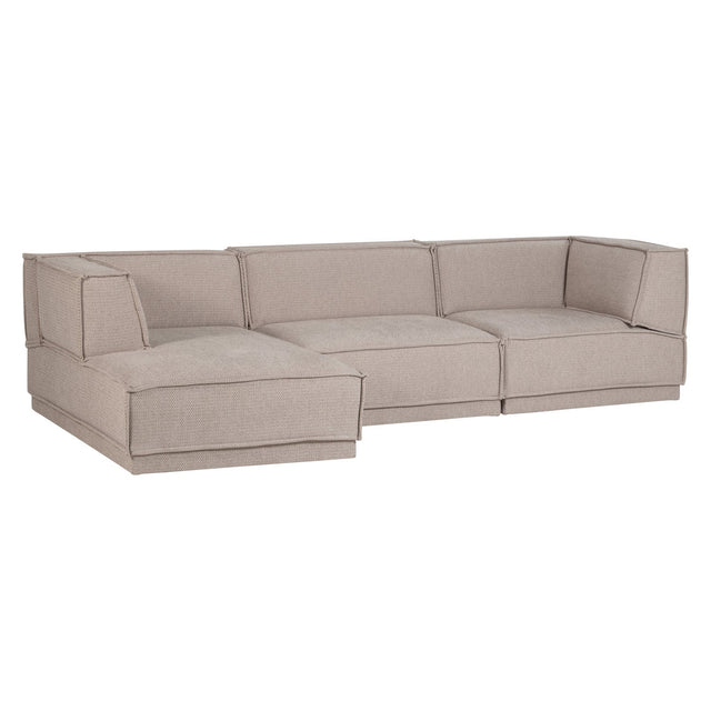 Manu Chaise Lounge Sofa Grob Chenille Natur (links) - WOOOD