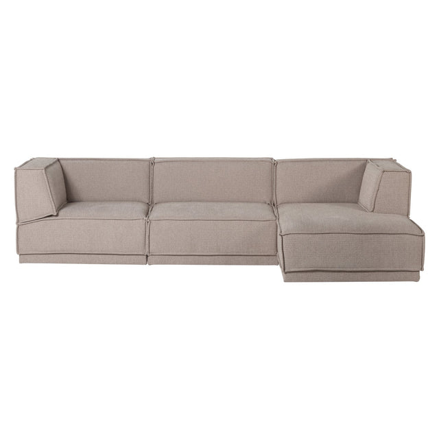Manu Chaise Lounge Sofa Grob Chenille Natur (rechts) - WOOOD