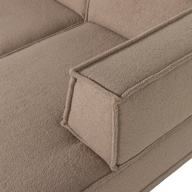 Manu Chaise Lounge Sofa Teddy Taupe (rechts) - WOOOD