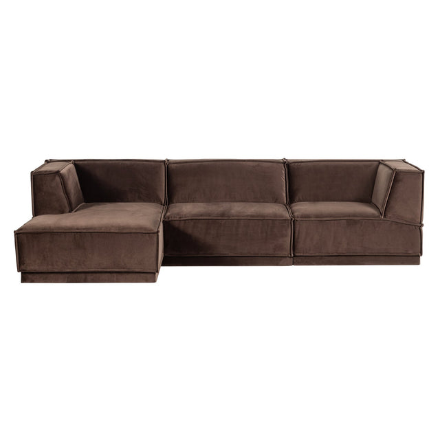Manu Chaise Lounge Sofa Velvet Braun (links) - WOOOD