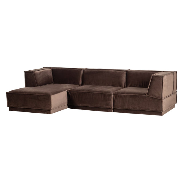 Manu Chaise Lounge Sofa Velvet Braun (links) - WOOOD