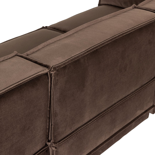 Manu Chaise Lounge Sofa Velvet Braun (rechts) - WOOOD