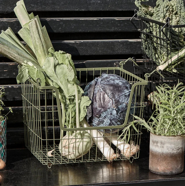 Metallkorb Taw 27 cm stapelbar Armygrün - House Doctor