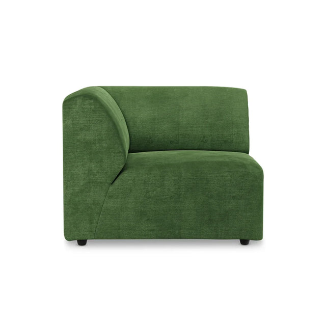 HKliving Jax Couch Modulsofa Ecke Links in Royal Velvet Green, Freisteller