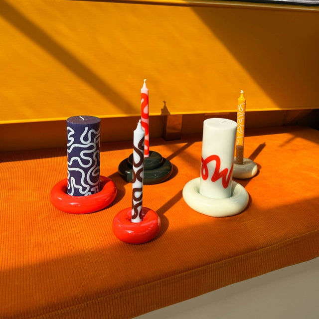 Kerzenhalter aus Keramik BOB Red Small - Studio About