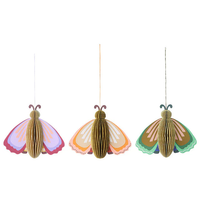 Papier-Anhänger Butterflies 3er Set - Bungalow DK