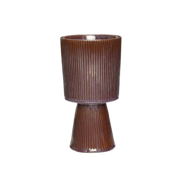 Plinth Blumentopf braun - lila - Hübsch Interior - DesignWe.Love