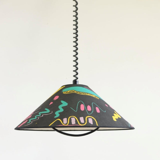 Postmoderne Pendelleuchte im Memphis Milano Stil der 1980er - Vintage Lampe - DesignWe.Love
