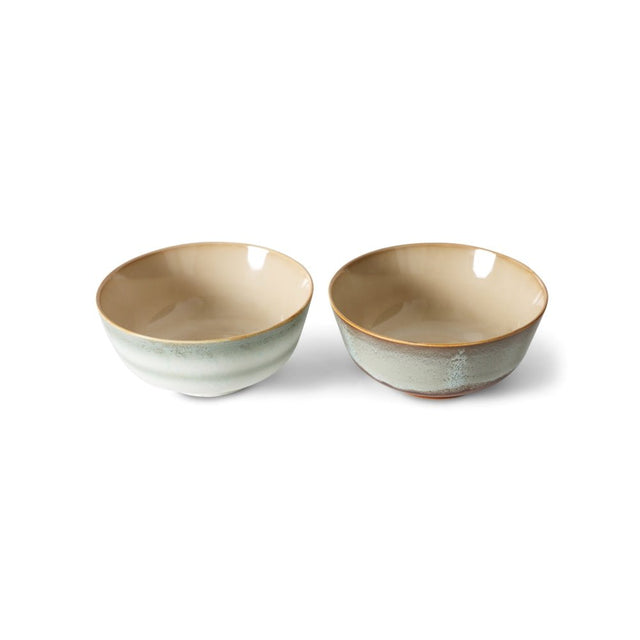 HKliving Ramen Schüssel Set Verge – zwei 70s Ceramics Ramen Bowls aus Keramik von oben fotografiert