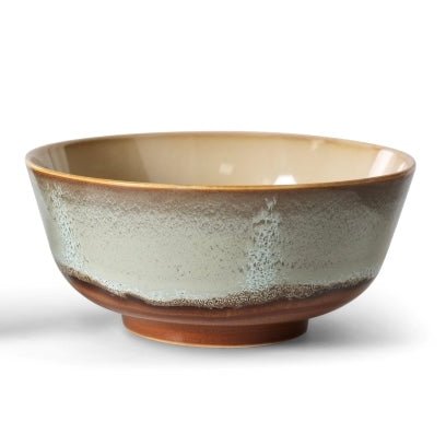 HKliving Ramen Schüssel Verge Braun – 70s Ceramics Ramen Bowl aus Keramik, Ø 19 cm
