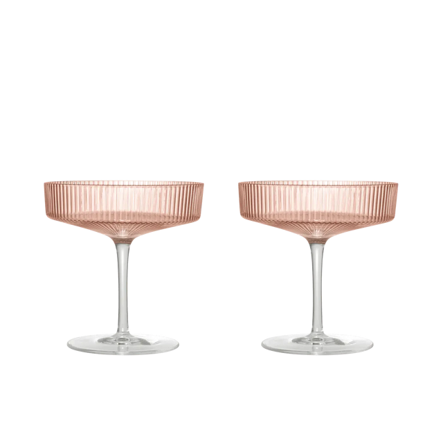 Ripple Champagnerschalen Blush – rosé Coupe Gläser von ferm LIVING