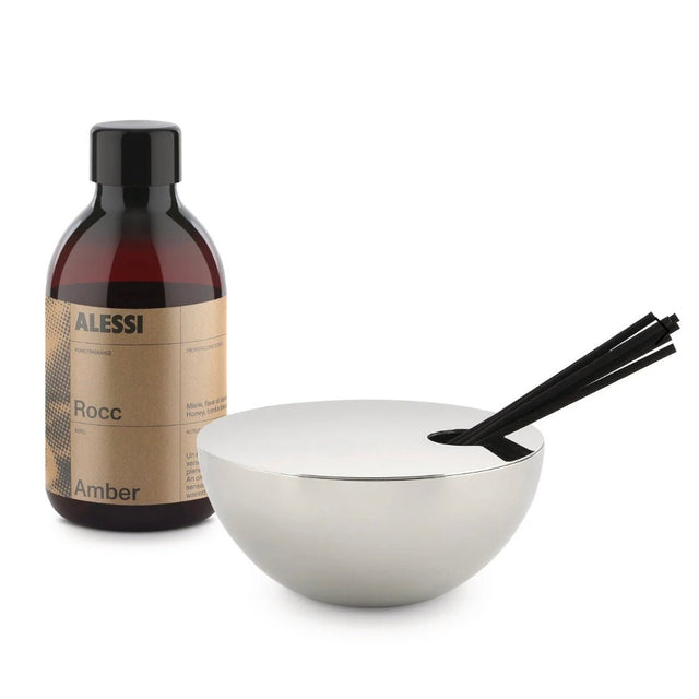 Alessi Rocc Raumduft Diffuser Amber mit Duftstäbchen, Design von Michael Anastassiades
