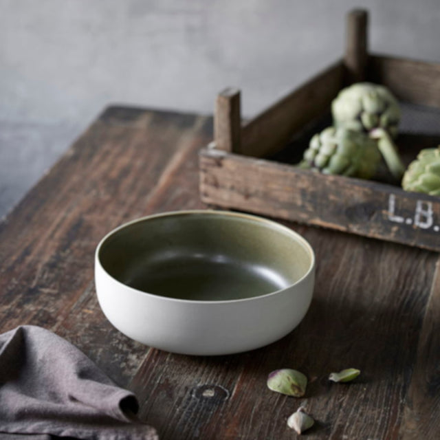 Salatschüssel Ø 25 cm Matte White/Matte Moss - Studio Round North