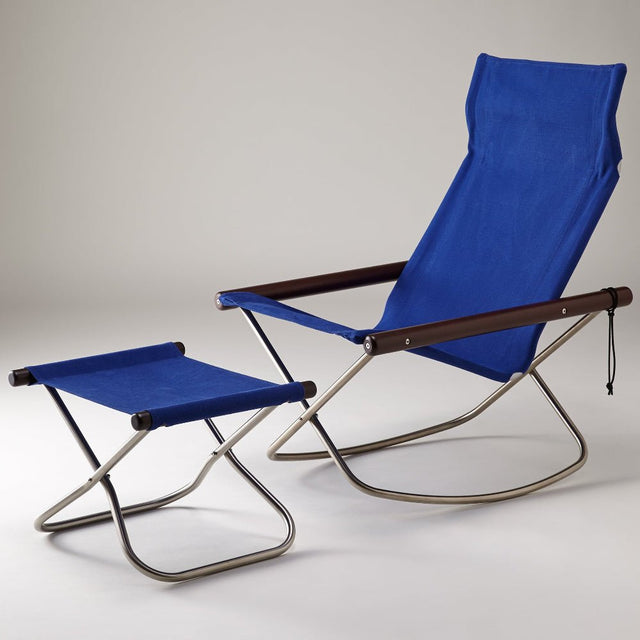 Schaukelstuhl Nychair X Blau/Dunkelbraun - Nychair X - DesignWe.Love