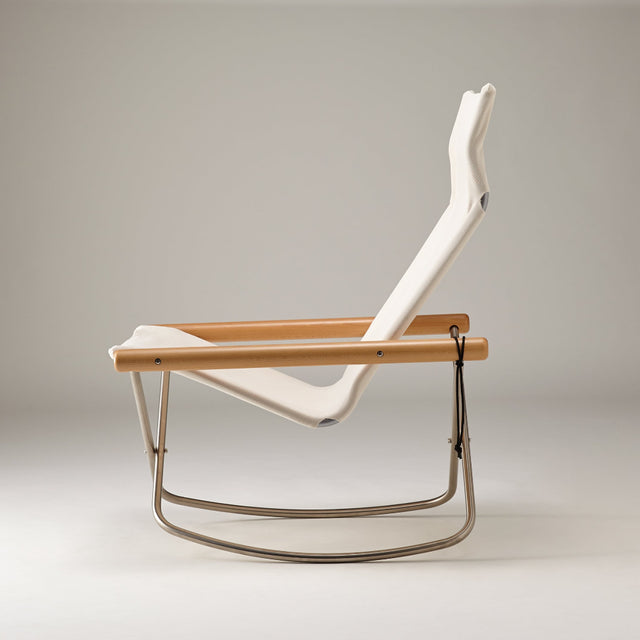 Schaukelstuhl Nychair X Weiss/Natur - Nychair X