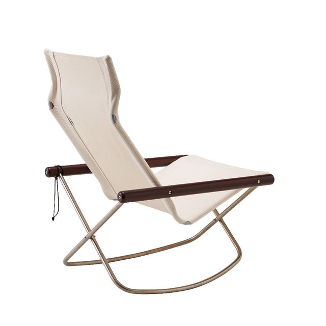 Schaukelstuhl Nychair X Weiss/Dunkelbraun - Nychair X - DesignWe.Love