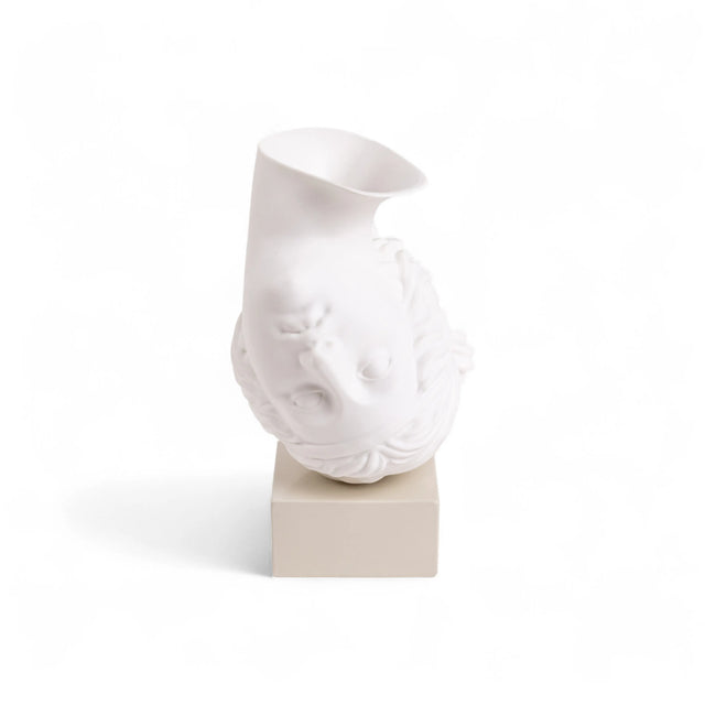 Seletti Amor Volat – Kopf Vase aus weißem Porzellan mit Gipssockel, 30 cm