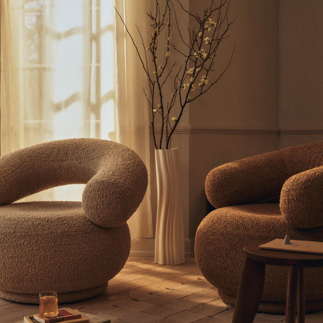 Sessel Orbo Loungechair - Raw Bouclé - Natural - Ferm Living