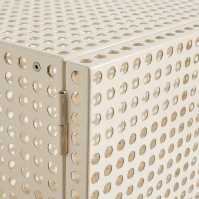 Sideboard Perforated Cabinet Floor Small Eggshell - HAY