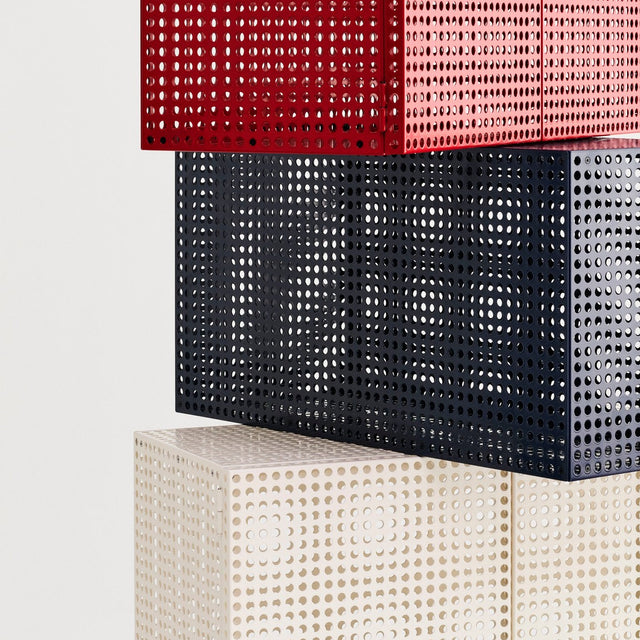 Sideboard Perforated Cabinet Floor Small Steel Blue - HAY