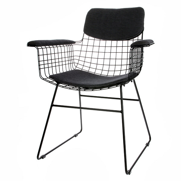 Sitzbezug für Wire Chair mit Armlehnen Dark Grey - HK Living