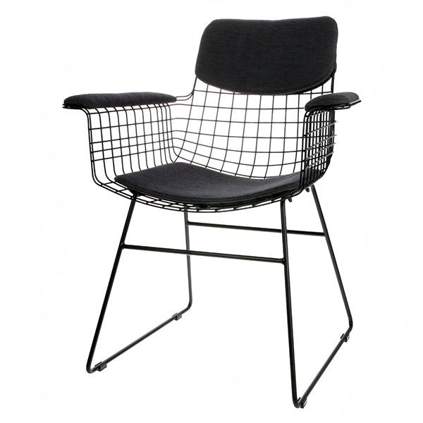Sitzbezug für Wire Chair mit Armlehnen Dark Grey - HK Living - DesignWe.Love