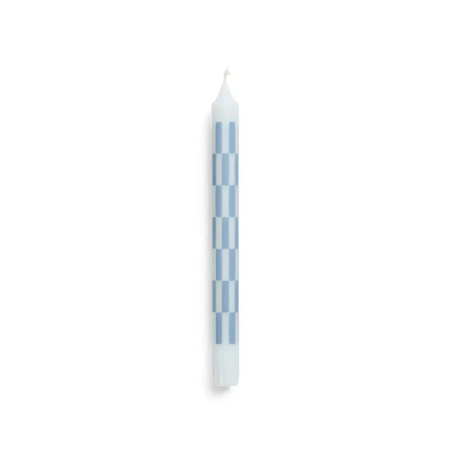 Stabkerze Pattern Candle Light Blue/Dusty Blue Check - HAY