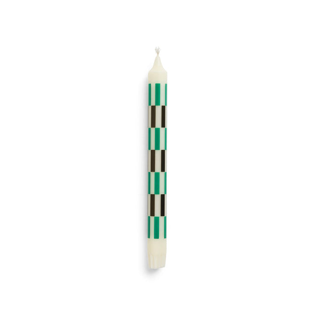 Stabkerze Pattern Candle Off White/Green/Black - HAY