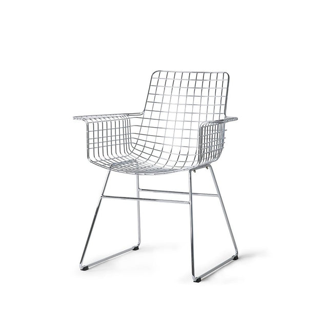 Stuhl Metall Wire mit Armlehnen chrom - HK Living - DesignWe.Love