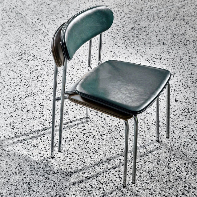 Stuhl Pova Chrom/Grün gepolstert 2er Set - House Doctor