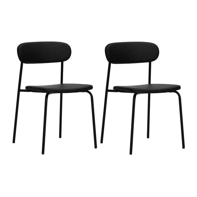 Stuhl Pova schwarz gepolstert 2er Set - House Doctor