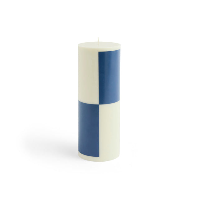 Stumpenkerze Column Candle Milky Green Dunkelblau Large - HAY