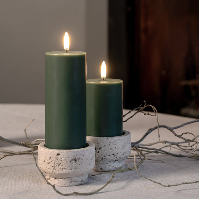 Stumpenkerze LED Smooth Olive Green 5,8x10,1cm - Uyuni