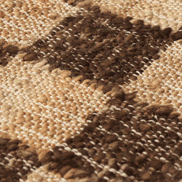 Teppich Check aus Wolle und Jute Coffee/Natur 140x200cm - ferm LIVING - DesignWe.Love