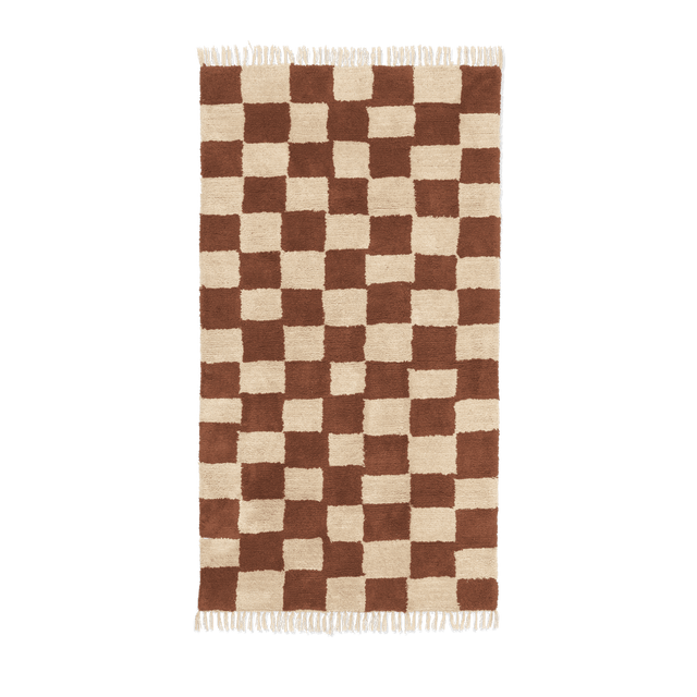 Teppich Mara Rust/Warm Sand waschbar 80X150 - ferm LIVING - DesignWe.Love