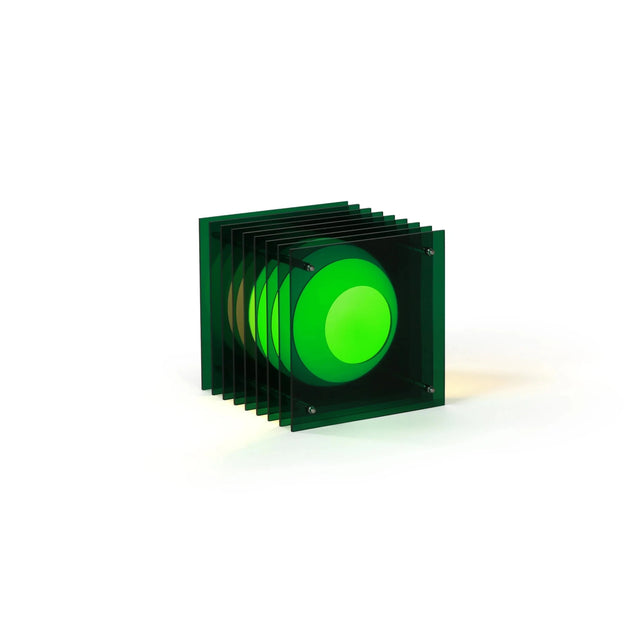 Tischleuchte Lớp Small Square in Green Acrylic - Bang - DesignWe.Love